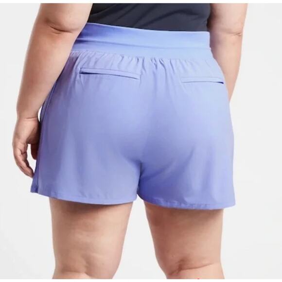 Athleta Brooklyn Short WMNS 24 Light Blue Purple Semi Fitted High Rise Pull On - Picture 3 of 14